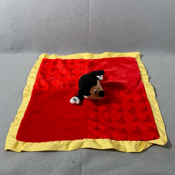 Disney Baby Mickey Mouse Stuffed Animal Red Kids Lovey Security Blanket - Picture 1 of 7